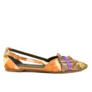 Meher KakaliaEmbroidered Slingback Shoes | GRETA SLINGBACK td khaki grey–gold | Meher Kakalia Footwear
