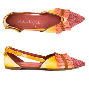 Meher Kakalia home Embroidered Slingback Shoes | GRETA SLINGBACK td saffron–syrup | Meher Kakalia Footwear