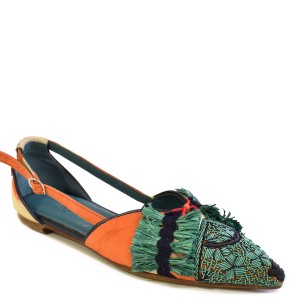 Embroidered Slingback Shoes | GRETA SLINGBACK td sorbet–bahar | Meher Kakalia Footwear