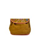 Meher KakaliaMeher Kakalia KIPLING ACCORDION BAG suede spice-ochre embroidered suede belt bag.