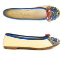 Meher KakaliaKIPLING BALLET Cream-Milk | Cream Elephant Embroidered Ballerina Flats | Meher Kakalia Footwear