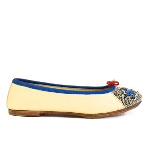 KIPLING BALLET Cream-Milk | Cream Elephant Embroidered Ballerina Flats | Meher Kakalia Footwear