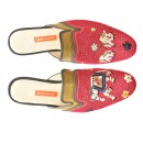 Meher KakaliaKIPLING MULE Lovato Gold-Red | Luxury Elephant Embroidered Slide Shoes | Meher Kakalia
