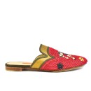 Meher KakaliaKIPLING MULE Lovato Gold-Red | Luxury Elephant Embroidered Slide Shoes | Meher Kakalia