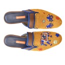 Meher KakaliaMeher Kakalia KIPLING SLIPPER saddle-saffron embroidered leather slide shoe
