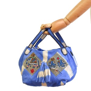Elephant embroidered artisan tote bag for women