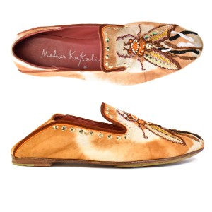Meher Kakalia home LUNA MOCCASIN – TD Khaki | Embroidered Tie-Dye Suede Moccasins | Meher Kakalia Footwear