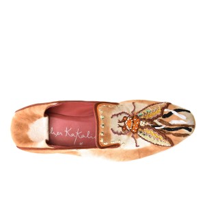 LUNA MOCCASIN – TD Khaki | Embroidered Tie-Dye Suede Moccasins | Meher Kakalia Footwear