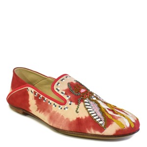 LUNA MOCCASIN – TD Raspberry | Embroidered Tie-Dye Suede Moccasins | Meher Kakalia Footwear