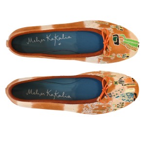Meher Kakalia home MARRAKESH BALLERINA TD Hawaiian Sands | Embroidered Leather Ballerina Flats | Meher Kakalia Footwear