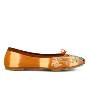 MARRAKESH BALLERINA TD Hawaiian Sands | Embroidered Leather Ballerina Flats | Meher Kakalia Footwear