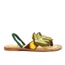 Meher KakaliaEmbroidered Slingback Sandals | PALM SLING BACK td brown yellow-olive | Meher Kakalia Footwear