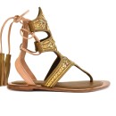 Meher KakaliaQUEEN CLIO SANDAL – Lovato Gold/Gold | Fully Embroidered Luxury Sandals | Meher Kakalia Footwear