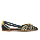 Meher KakaliaEmbroidered Slingback Shoes | QUEEN DORIS SLING-BACK black–black white | Meher Kakalia Footwear