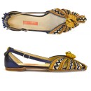 Meher KakaliaEmbroidered Slingback Shoes | QUEEN DORIS SLING-BACK sonic sapphire–saffron | Meher Kakalia Footwear
