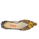 Meher KakaliaEmbroidered Slingback Shoes | QUEEN DORIS SLING-BACK sonic sapphire–saffron | Meher Kakalia Footwear