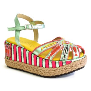 Women’s Platform Sandals | TAVIRA BLOC Emerald Green Sandals | Meher Kakalia