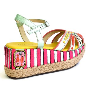 Women’s Platform Sandals | TAVIRA BLOC Emerald Green Sandals | Meher Kakalia