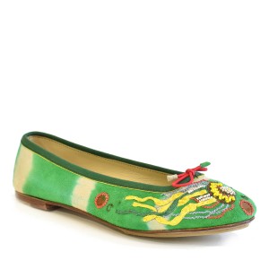 Ballet Flats | TETHYS BALLERINA Green Tie-Dye Ballet Flats | Meher Kakalia Footwear