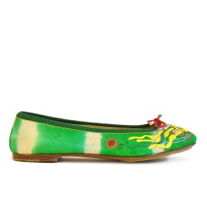 Ballet Flats | TETHYS BALLERINA Green Tie-Dye Ballet Flats | Meher Kakalia Footwear