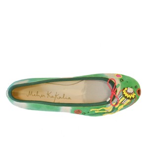 Ballet Flats | TETHYS BALLERINA Green Tie-Dye Ballet Flats | Meher Kakalia Footwear