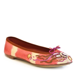Women’s Ballet Flats | TETHYS BALLET Pink Embroidered Flats | Meher Kakalia