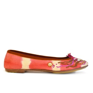 Women’s Ballet Flats | TETHYS BALLET Pink Embroidered Flats | Meher Kakalia