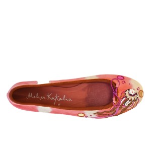 Women’s Ballet Flats | TETHYS BALLET Pink Embroidered Flats | Meher Kakalia