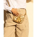 Meher KakaliaMini Accordion Bag Metallic Gold with Tassels | Embroidered Leather Crossbody | Meher Kakalia